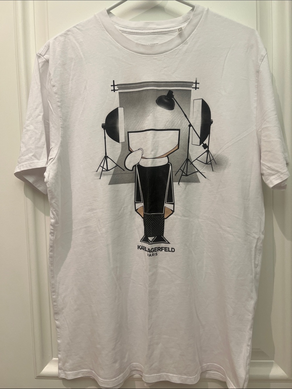 Karl Lagerfeld White Graphic Studio Crewneck Tee